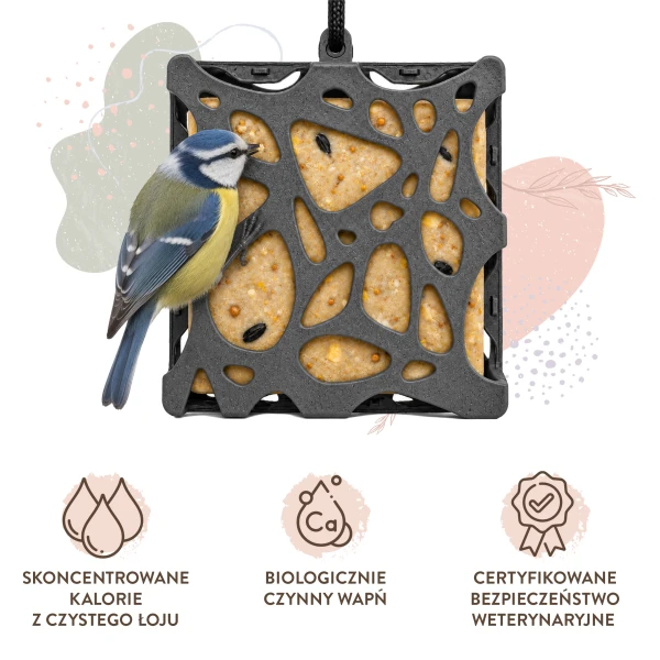  Blok tłuszczowy 300g słonecznik i ziarno pokarm dla ptaków zimujących, karma BirdFit®