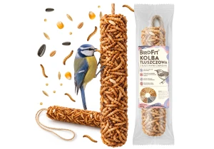 Duża Kolba Tłuszczowa z Suszonymi Larwami mącznika pokarm dla ptaków BirdFit® 200 g 
