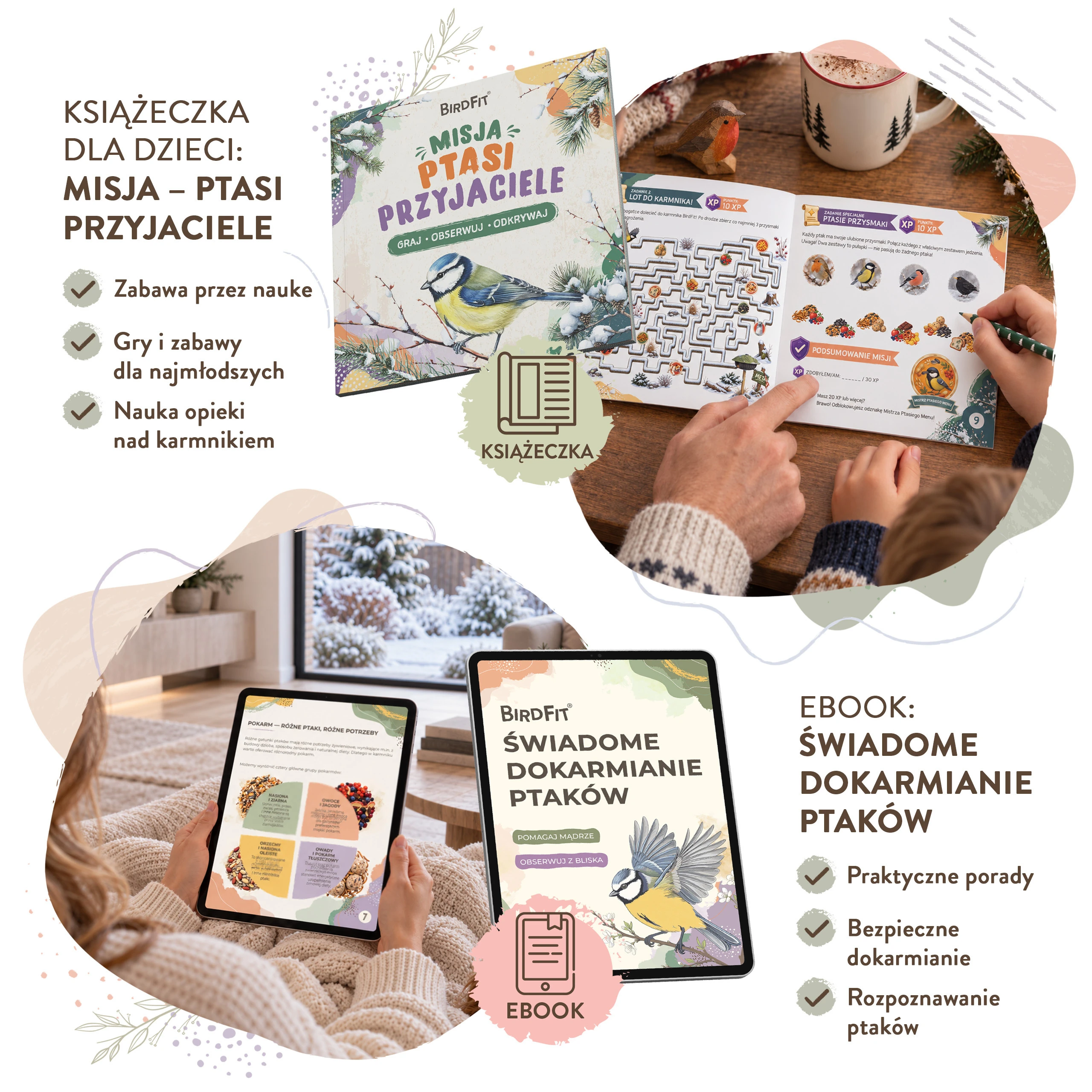 karmnik BirdFit Pina, karmnik na kule tłuszczowe, BirdFit Pina, karmnik dla ptaków na balkon, karmnik do ogrodu, kule tłuszczowe 6 szt, BirdFit Trio Smaków, kule dla ptaków 90 g, karmnik dla sikor, karmnik dla kowalików, karmnik dla dzięciołów, karma dla ptaków na zimę, karmnik z recyklingu, karmnik wiszący dla ptaków, zestaw do dokarmiania ptaków