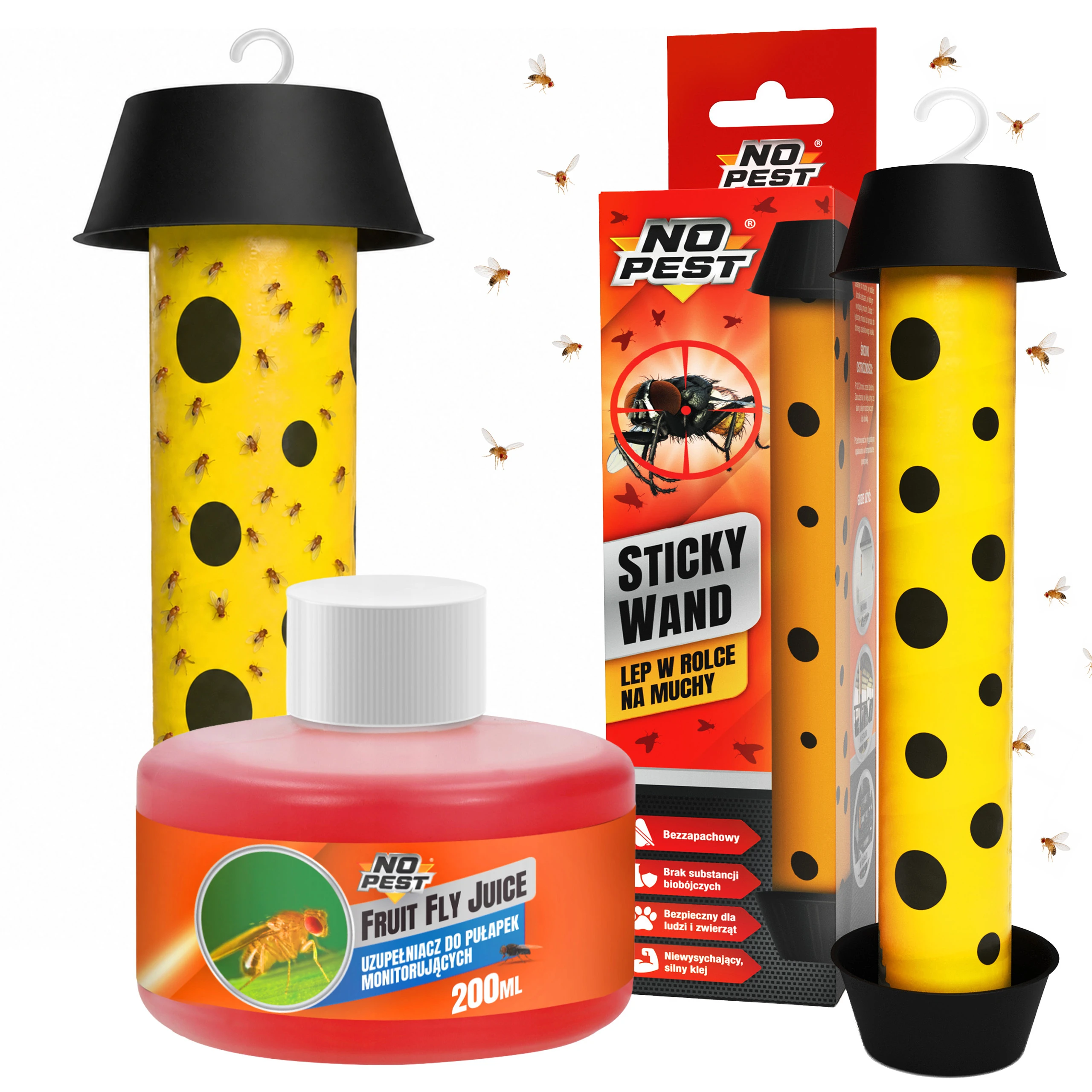 lep na muszki owocówki, Sticky Wand No Pest, Fruit Fly Juice No Pest, wabik na muszki owocówki, pułapka na muszki owocówki, lep na muchy, naturalny wabik na owady, lep z wabikiem, pułapka lepowa na owady, lep bez insektycydów, wabik 200 ml, pułapka na muchy i muszki, niewysychający lep na owady, No Pest pułapka na muszki
