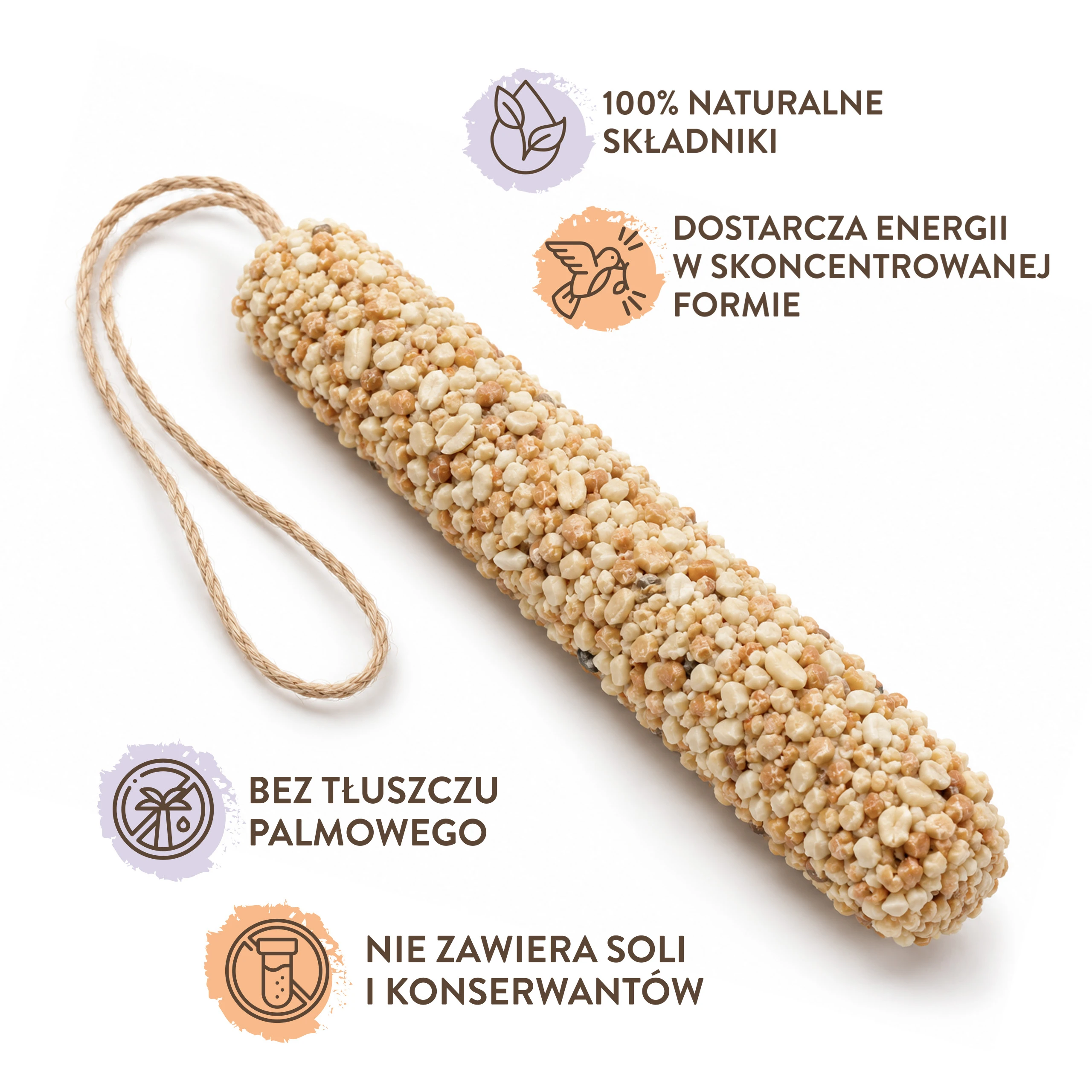 kolby tłuszczowe dla ptaków, BirdFit MIX SMAKÓW, kolby BirdFit 3 x 200 g, kolba z suszonymi owadami, kolba z orzeszkami dla ptaków, kolba ze słonecznikiem, karma dla ptaków 600 g, pokarm dla sikor, karma dla dzięciołów, pokarm dla kowalików, łój wołowy dla ptaków, karma dla ptaków na zimę, kolby bez oleju palmowego, zimowe dokarmianie ptaków