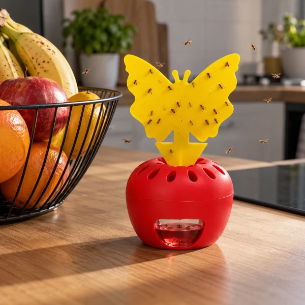 Pułapka na muszki owocówki jabłuszko No Pest® z wabikiem + żółte lepy Plant Guard No Pest® 15 sztuk