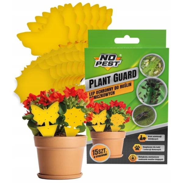 Pułapka na muszki owocówki jabłuszko No Pest® z wabikiem + żółte lepy Plant Guard No Pest® 15 sztuk