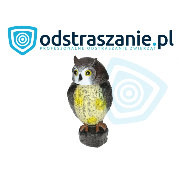 Sowa z ruchomą głową, odstraszacz ptaków.