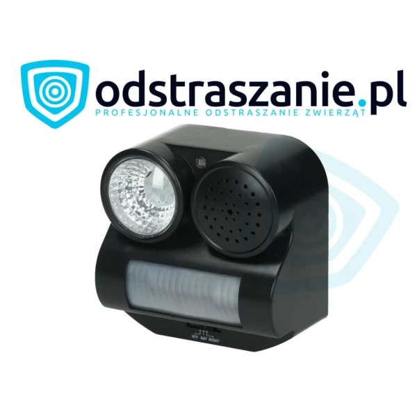 Dźwiękowy odstraszacz ptaków Birdchaser. Odstraszacz na ptaki ze stroboskopem. 