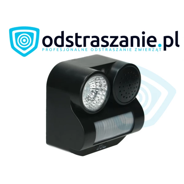 Dźwiękowy odstraszacz ptaków Birdchaser. Odstraszacz na ptaki ze stroboskopem. 