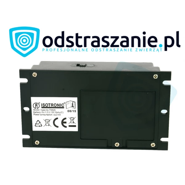 Odstraszacz psów. Odstraszacz kotów. Przenośny, na baterie Isotronic.