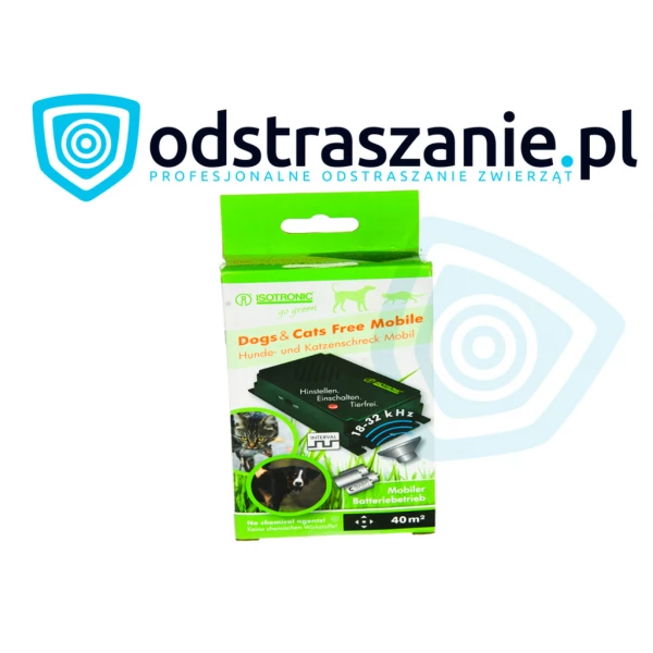 Odstraszacz psów. Odstraszacz kotów. Przenośny, na baterie Isotronic.