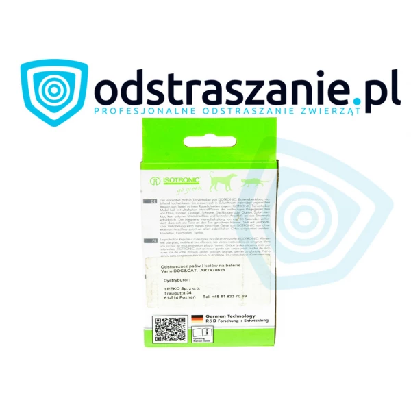 Odstraszacz psów. Odstraszacz kotów. Przenośny, na baterie Isotronic.