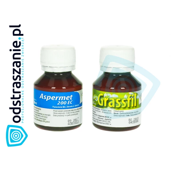 Oprysk na kleszcze, komary Aspermet i utrwalacz Tickout Set do ogrodu 2x50ml. 