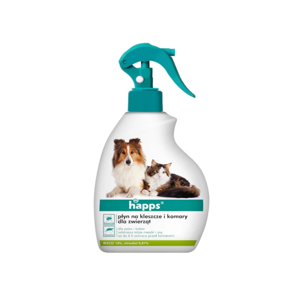 Happs Spray na kleszcze, komary dla psa, kota 200ml.