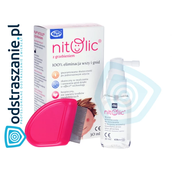 Pipi Nitolic Preparat na wszy + grzebień na gnidy 30ml. 