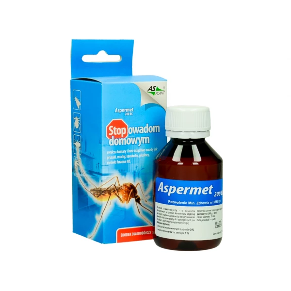 Aspermet 200 EC 100ml. Oprysk na kleszcze, komary. Permetryna 20%