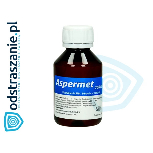 Aspermet 200 EC 100ml. Oprysk na kleszcze, komary. Permetryna 20%