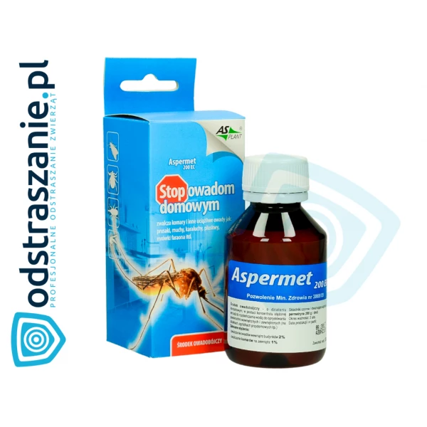Aspermet 200 EC 100ml. Oprysk na kleszcze, komary. Permetryna 20%