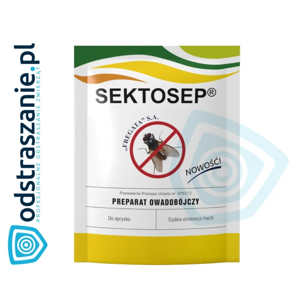 Sektosep 30g. Permetryna 20%. Preparat na muchy do oprysku.
