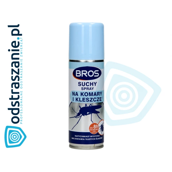 Suchy spray na komary i kleszcze. Aerozol Bros 90ml.