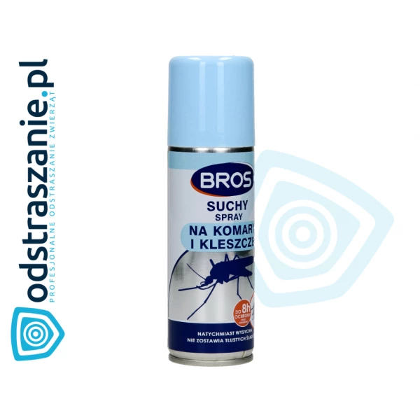 Suchy spray na komary i kleszcze. Aerozol Bros 90ml.