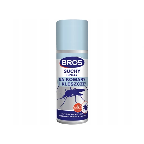 Suchy spray na komary i kleszcze. Aerozol Bros 90ml.