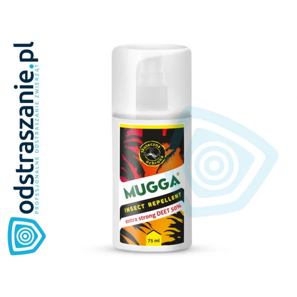 Mugga Strong Spray 50% DEET. Środek na komary tropikalne. 