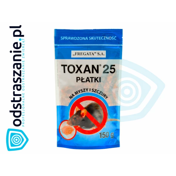 Toxan 25 płatki trutka na myszy i szczury bromadiolone 150g.
