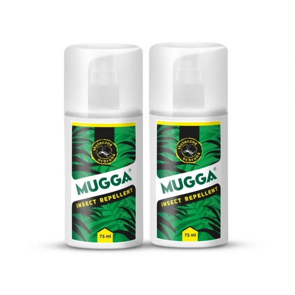 2x Mugga Classic Spray 9,5% DEET. Środek, preparat na komary dla ludzi.