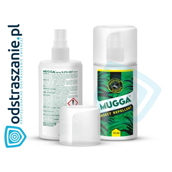 2x Mugga Classic Spray 9,5% DEET. Środek, preparat na komary dla ludzi.