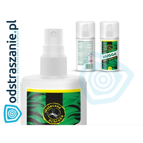 Mugga Strong Spray 50% DEET + Mugga Classic Spray 9,5% DEET.
