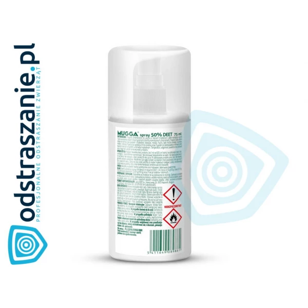 Środek na kleszcze Mugga Strong Spray 50% DEET. Preparat kleszcze.