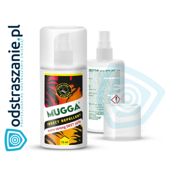 Środek na kleszcze Mugga Strong Spray 50% DEET. Preparat kleszcze.