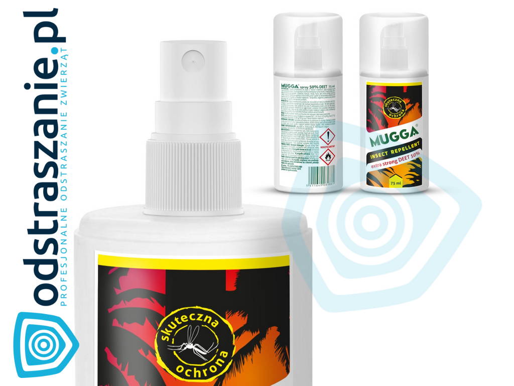 mugga strong spray, środek, preparat na kleszcze, mugga pomarańczowa, deet 50, mugga deet, środek na komary, preparat na komary