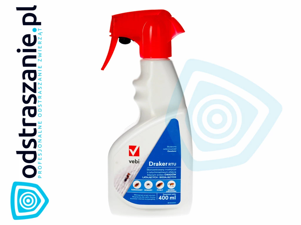 Draker RTU, środek na pluskwy, preparat na pluskwy, spray na pluskwy, środek na pchły w domu, preparat na pchły w domu, spray na pchły do legowiska, środek na kleszcze w domu, preparat na kleszcze w domu