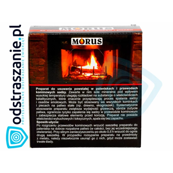 Morus do czyszczenia kominka. Preparat do wypalania sadzy z komina pieca 10x50g.