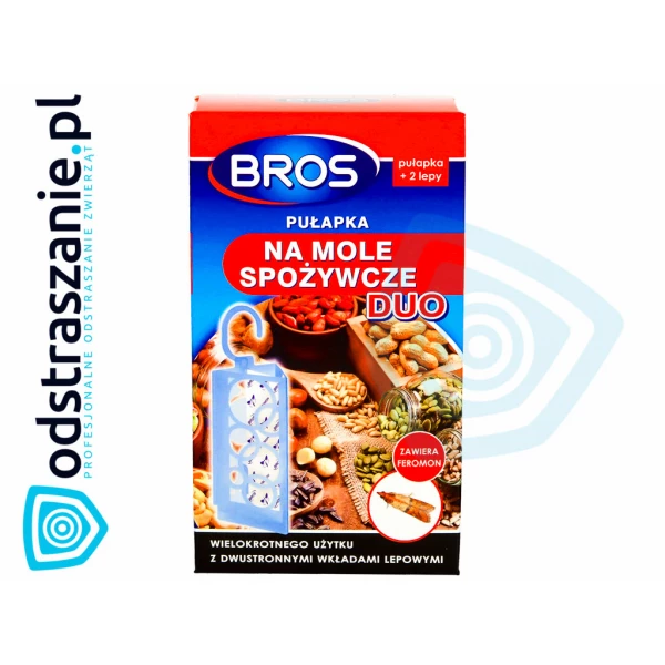 Lep na mole spożywcze Bros DUO. Pułapka na mole kuchenne + 2 lepy.