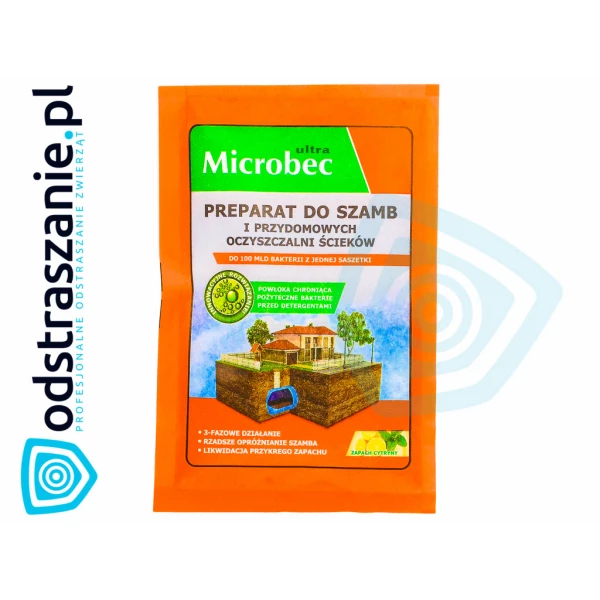 Bakterie do szamba i oczyszczalni Microbec saszetki 18x25g cytryna.