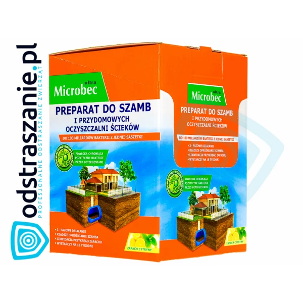 Bakterie do szamba i oczyszczalni Microbec saszetki 18x25g cytryna.
