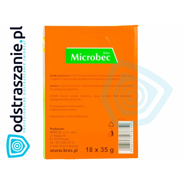  Bakterie do oczyszczalni, szamba Microbec Ultra. Środek w saszetkach 18x35g.