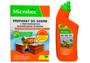 Bakterie do szamba Microbec Ultra + żel do WC z aplikatorem Microbec gratis.