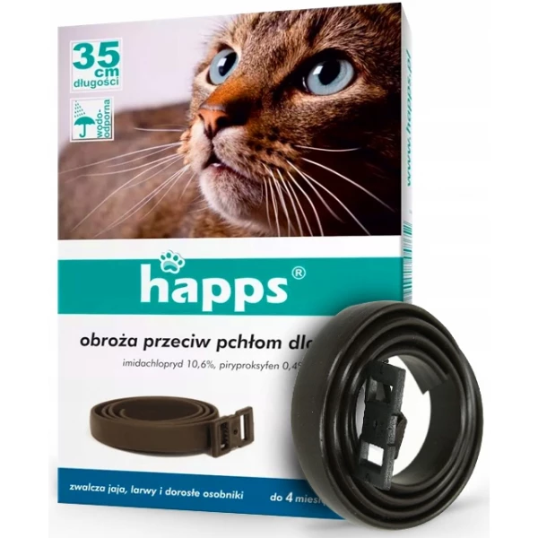 Happs Obroża dla kotów przeciw pchłom 35cm.