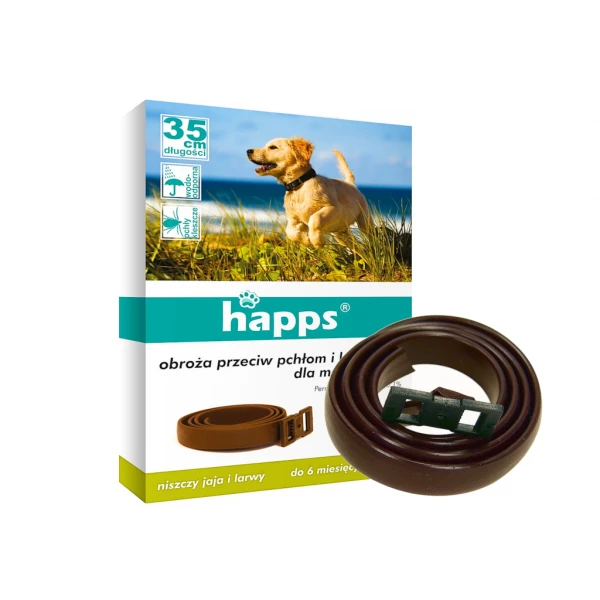 Happs Obroża na kleszcze dla psa małego 35cm. Obroża na pchły.