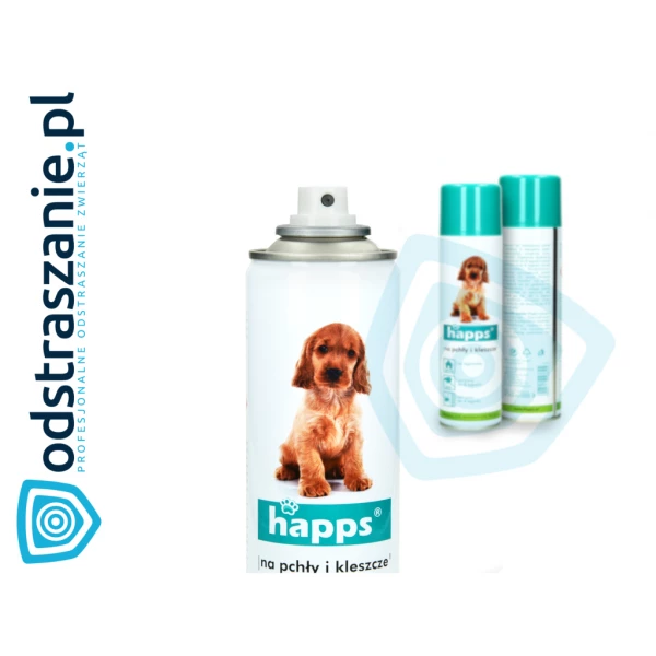 Happs Spray na kleszcze dla psów, na pchły do budy, legowiska 250ml.