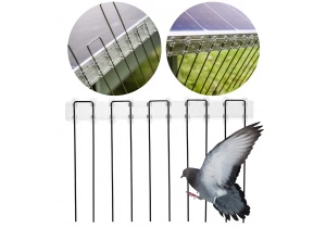 Kolce przeciw ptakom na fotowoltaike, zabezpieczające baterie słoneczne białe
