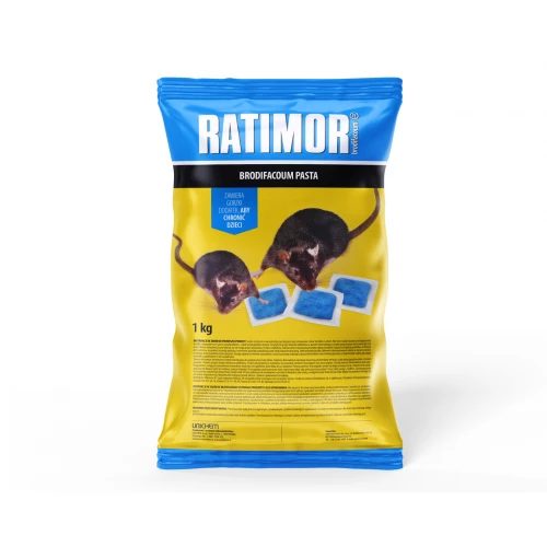 Trutka na szczury i myszy Ratimor brodifakum niebieska pasta w saszetkach 1kg