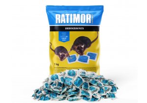 Trutka na szczury i myszy Ratimor brodifakum niebieska pasta w saszetkach 1kg