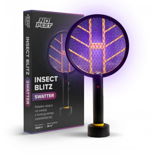 Elektryczna packa na muchy komary rażąca lampa owadobójcza No Pest® Swatter