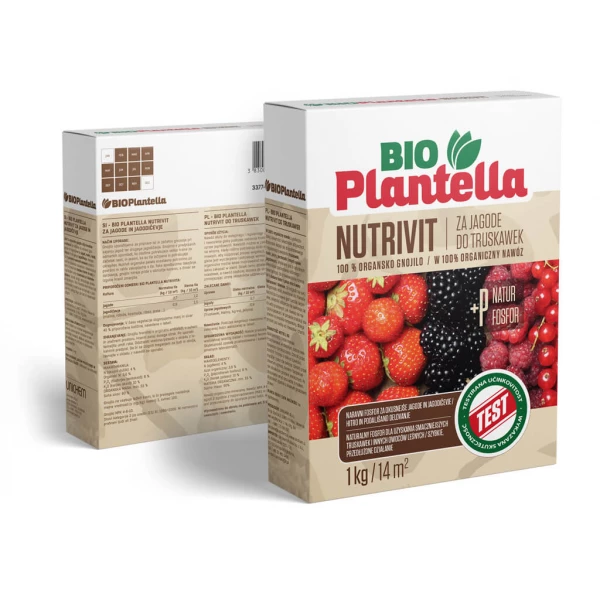 Nawóz organiczny do truskawek, malin, jeżyn 1kg. Naturalny nawóz Bio Plantella + rękawiczki
