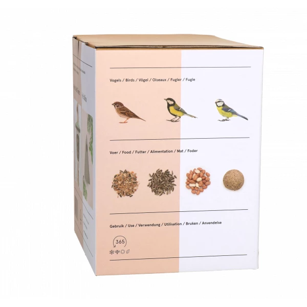 Nowoczesny, minimalistyczny karmnik na ziarno, nasiona dla ptaków Lisa