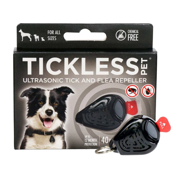 Odstraszacz kleszczy dla psów. Tickless Pet. Odstraszacz na pchły czarny.