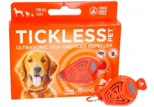 Urządzenie ultradźwiękowe na kleszcze i pchły dla psów Tickless Pet na kleszcze dla psa pomarańczowy. 
