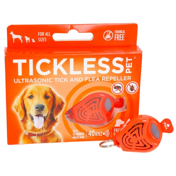 Odstraszacz kleszczy i pcheł dla psów. Tickless Pet na kleszcze dla psa pomarańczowy. 